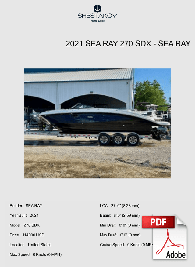 2021 Sea Ray 270 SDX - 270 SDX - 2021