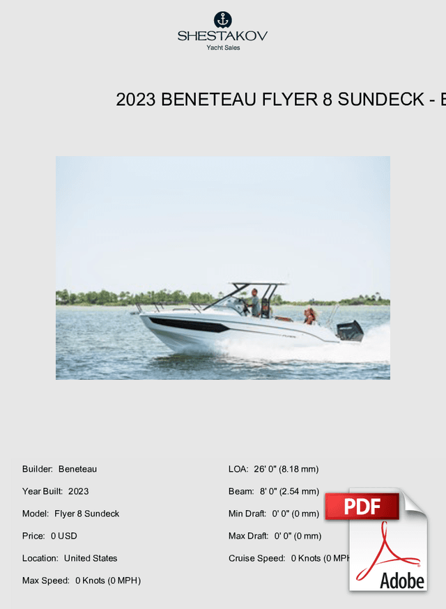 2023 Beneteau Flyer 8 Sundeck - Flyer 8 Sundeck - 2023