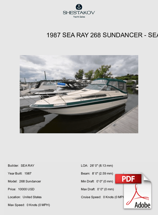 1987 Sea Ray 268 Sundancer - 268 Sundancer - 1987