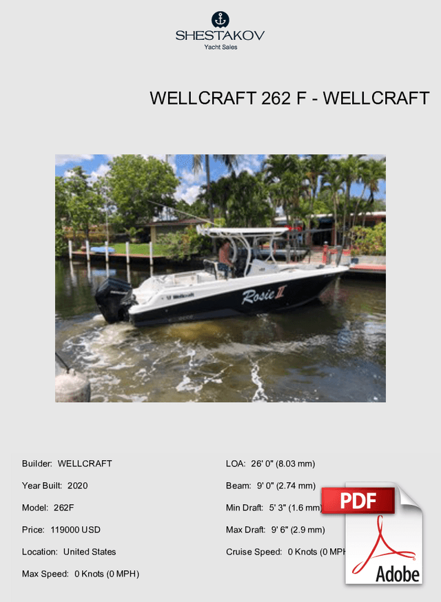 WELLCRAFT 262 F - 262F - 2021