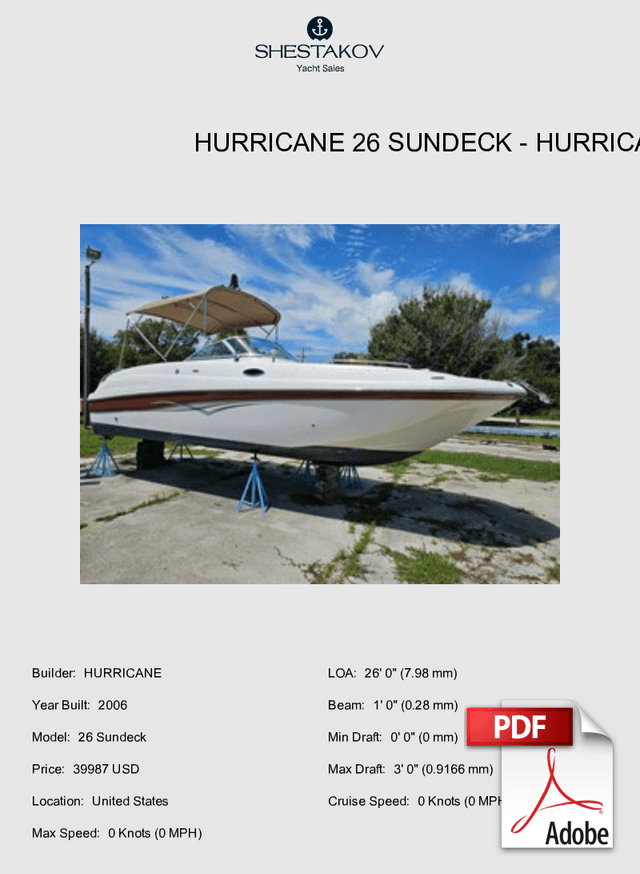 Hurricane 26 Sundeck - 26 Sundeck - 2006