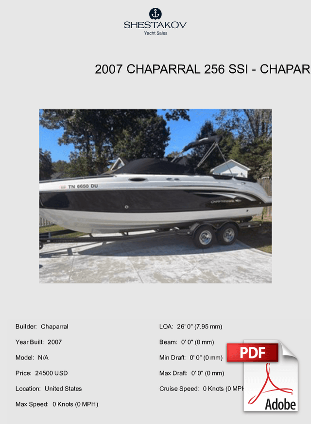 2007 CHAPARRAL 256 SSI - N/A - 2007