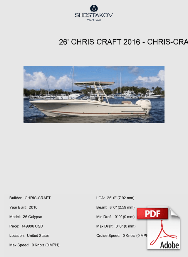 26' Chris Craft 2016 - 26 Calypso - 2016