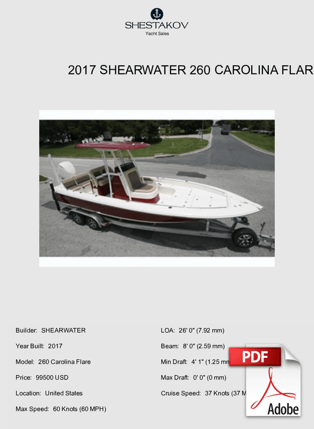 2017 Shearwater 260 Carolina Flare - 260 Carolina Flare - 2017