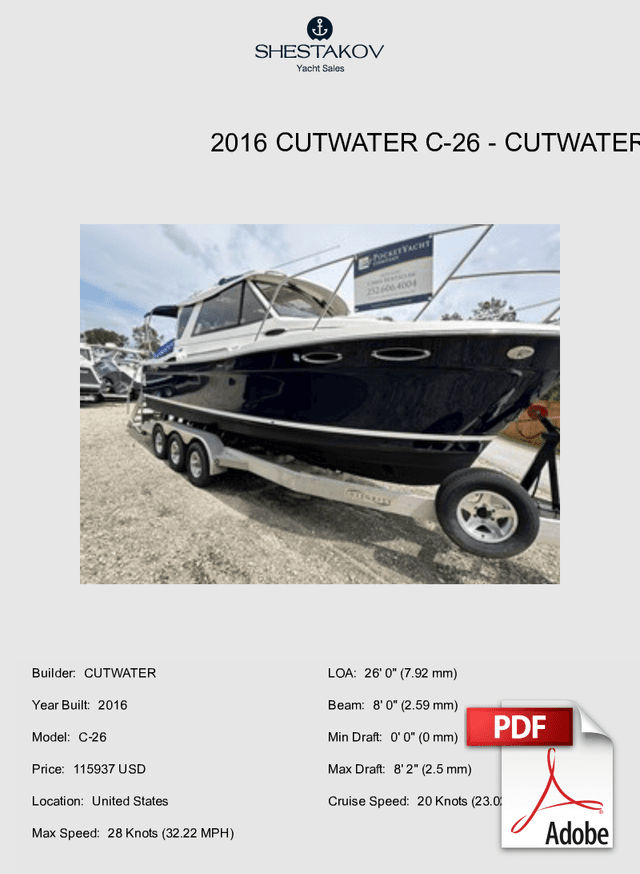 2016 Cutwater C-26 - C-26 - 2016