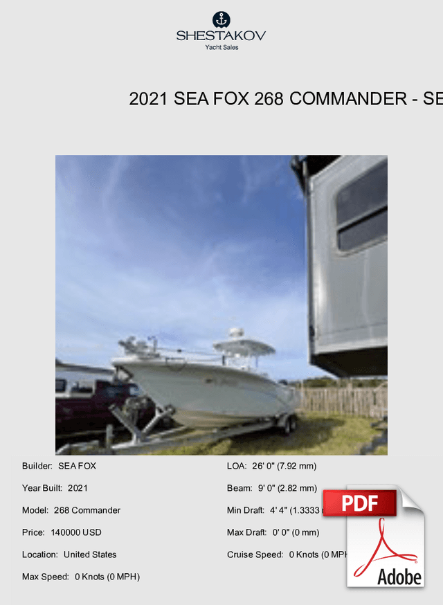 2021 Sea Fox 268 Commander - 268 Commander - 2021