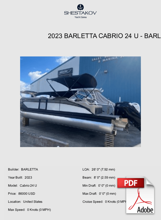 2023 Barletta Cabrio 24 U - Cabrio 24 U - 2023