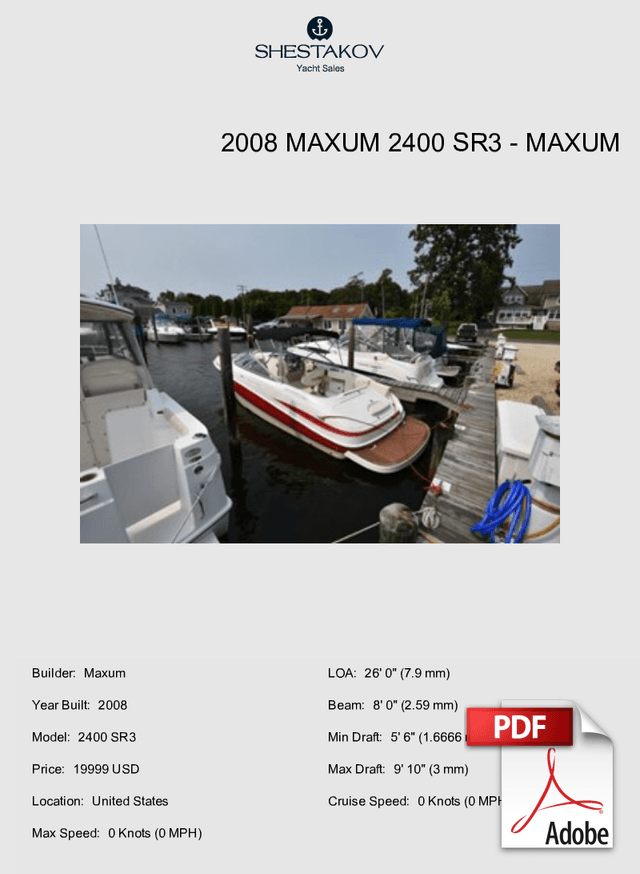 2008 Maxum 2400 SR3 - 2400 SR3 - 2008