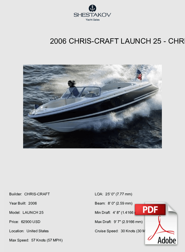 2006 CHRIS-CRAFT LAUNCH 25 - LAUNCH 25 - 2006