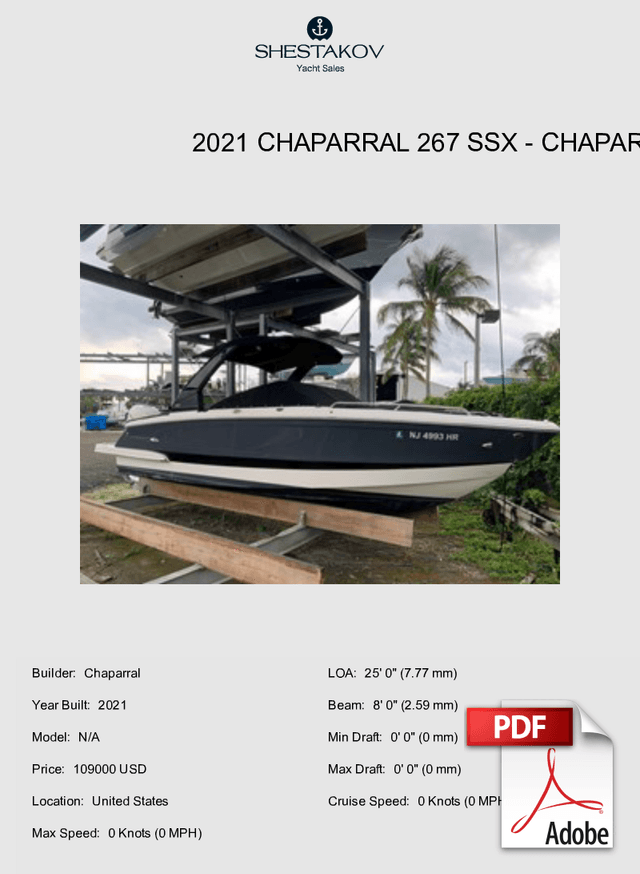 2021 CHAPARRAL 267 SSX - N/A - 2021