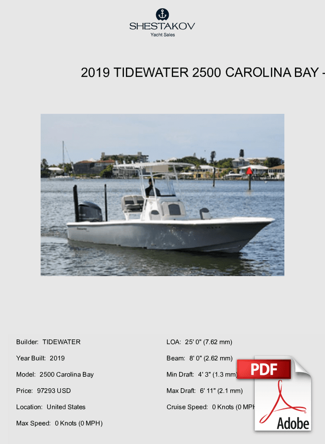 2019 Tidewater 2500 Carolina Bay - 2500 Carolina Bay - 2019