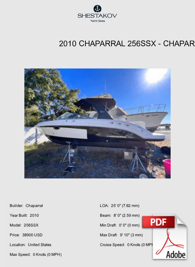 2010 Chaparral 256SSX - 256SSX - 2010