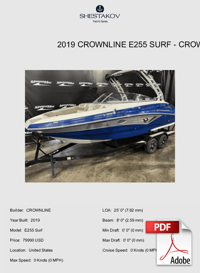 2019 Crownline E255 Surf - E255 Surf - 2019