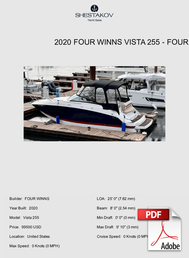 2020 Four Winns Vista 255 - Vista 255 - 2020