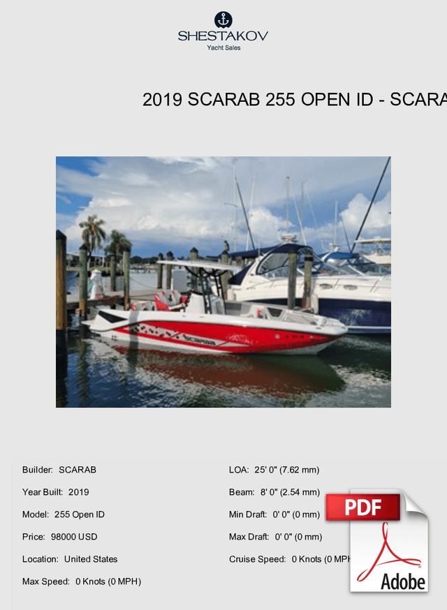 2019 Scarab 255 Open ID - 255 Open ID - 2019