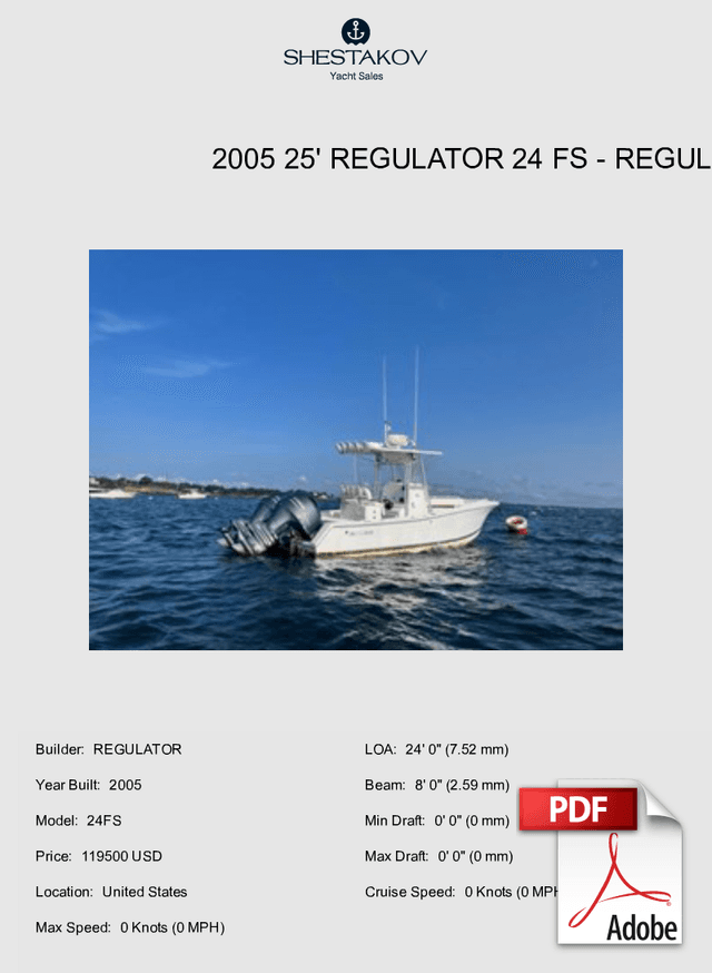 2005 25' Regulator 24 FS - 24FS - 2005