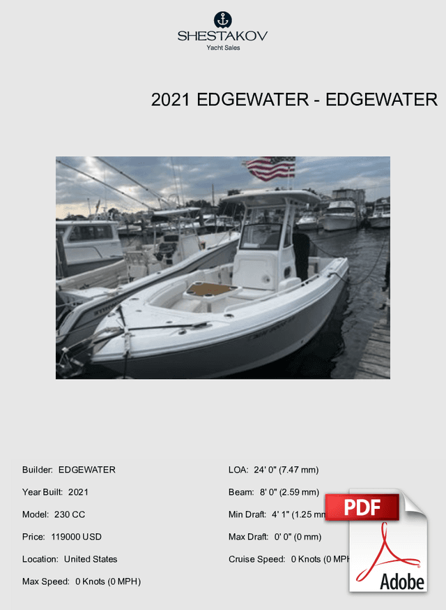 2021 EDGEWATER - 230 CC - 2021