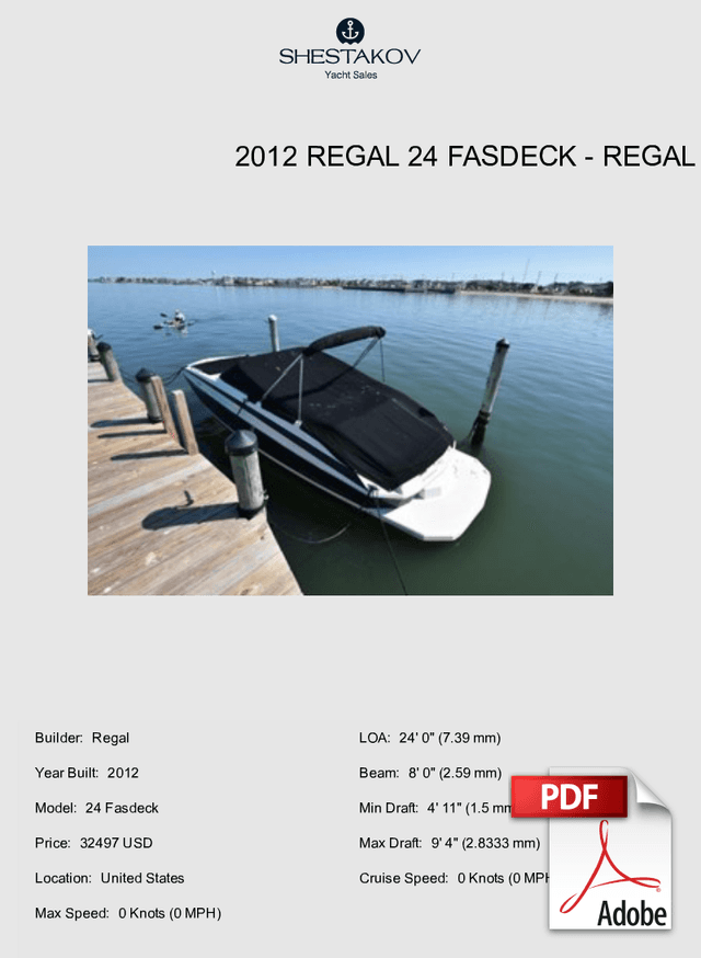 2012 Regal 24 Fasdeck - 24 Fasdeck - 2012