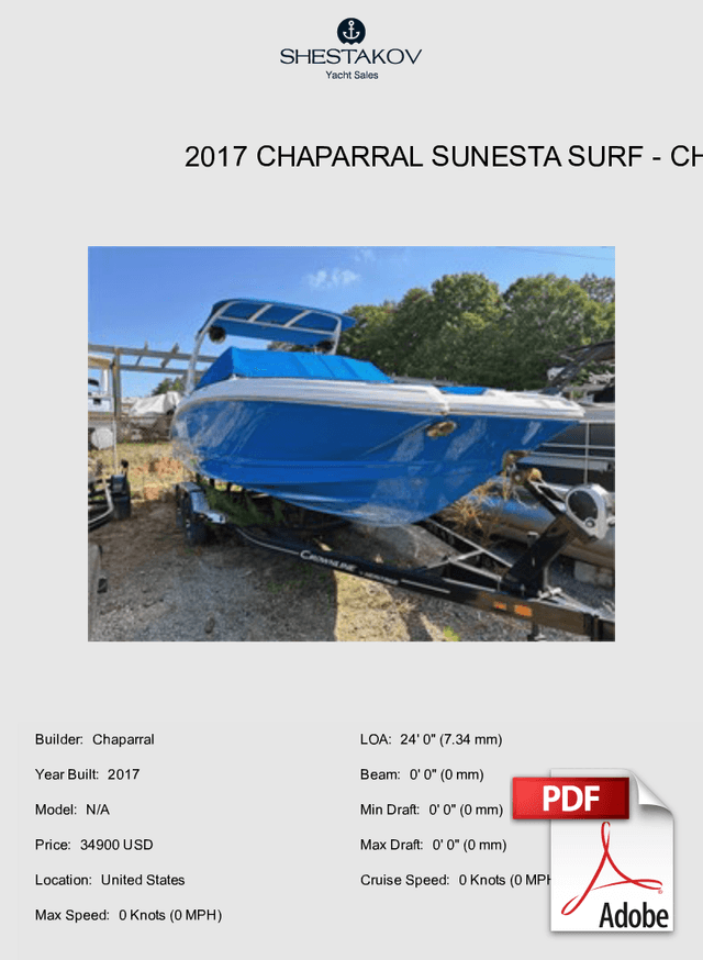 2017 CHAPARRAL SUNESTA SURF - N/A - 2017