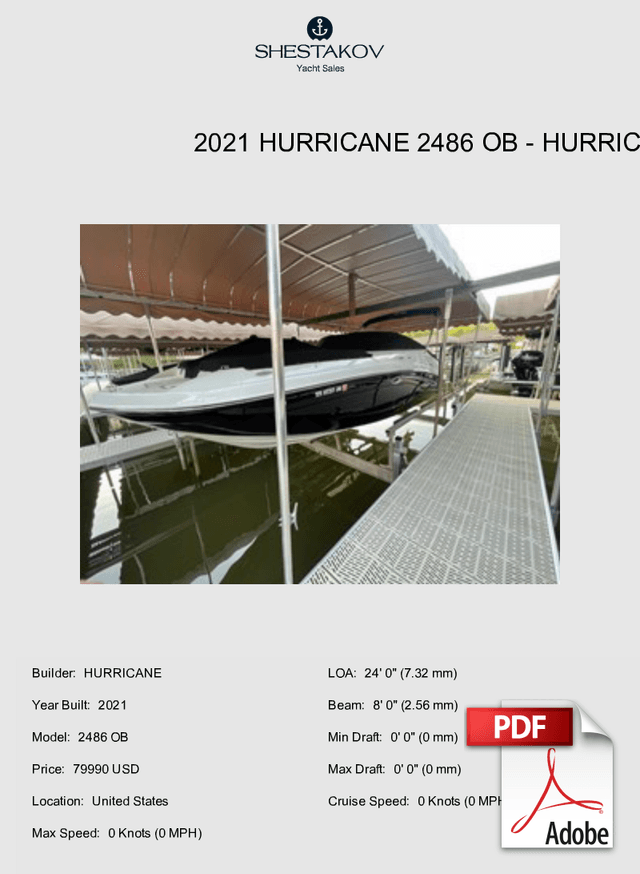 2021 Hurricane 2486 OB - 2486 OB - 2021