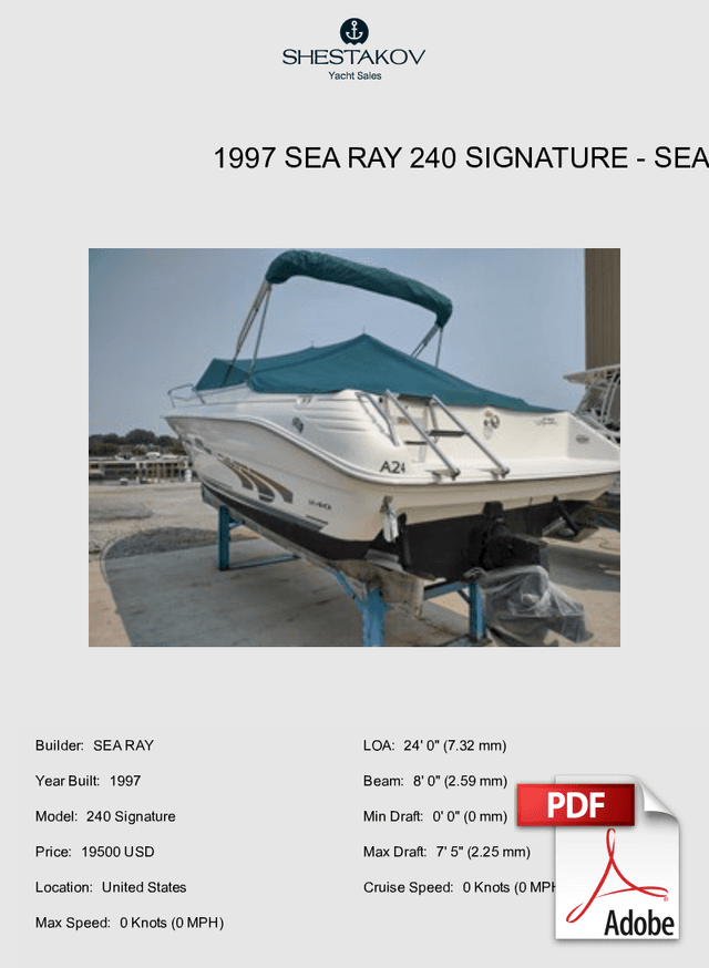 1997 Sea Ray 240 Signature - 240 Signature - 1997