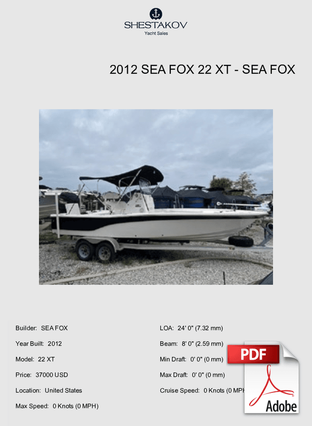 2012 Sea Fox 22 XT - 22 XT - 2012