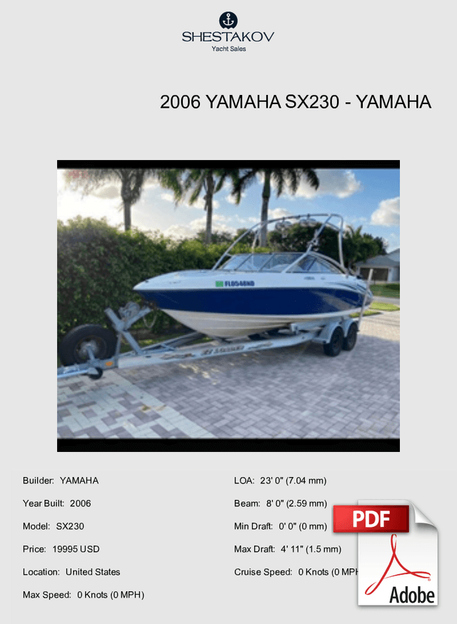 2006 Yamaha SX230 - SX230 - 2006