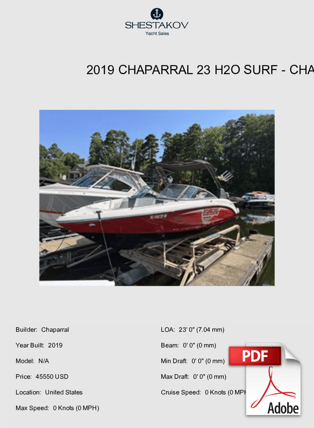 2019 CHAPARRAL 23 H2O SURF - N/A - 2019