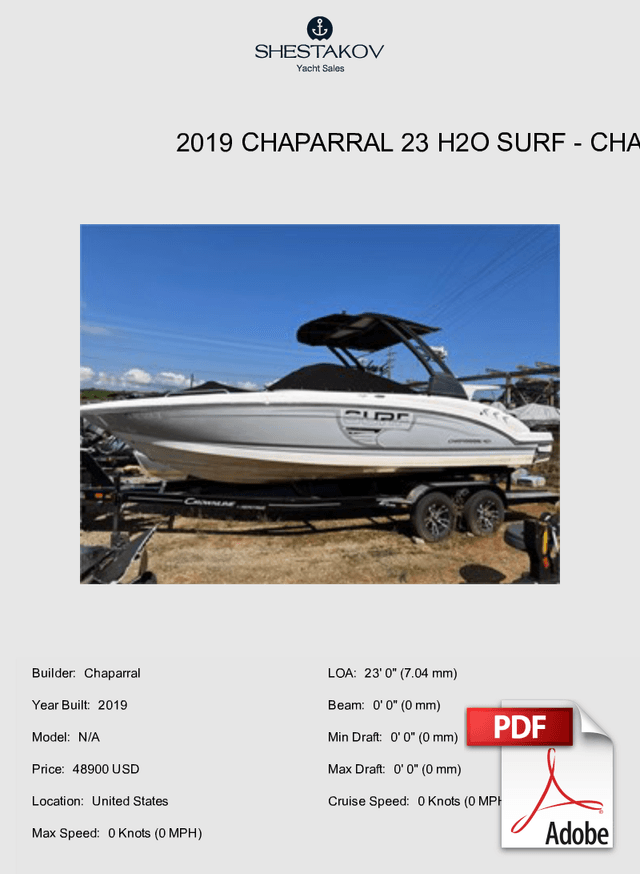 2019 CHAPARRAL 23 H2O SURF - N/A - 2019