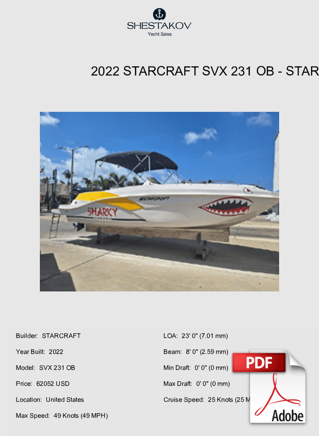 2022 Starcraft SVX 231 OB - SVX 231 OB - 2022