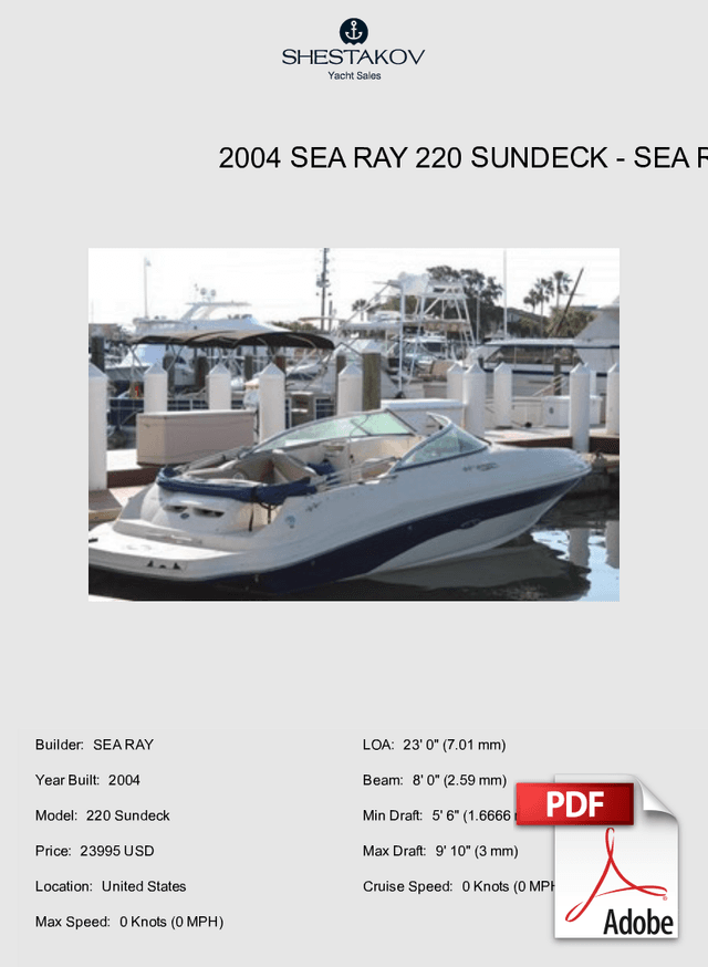 2004 Sea Ray 220 Sundeck - 220 Sundeck - 2004