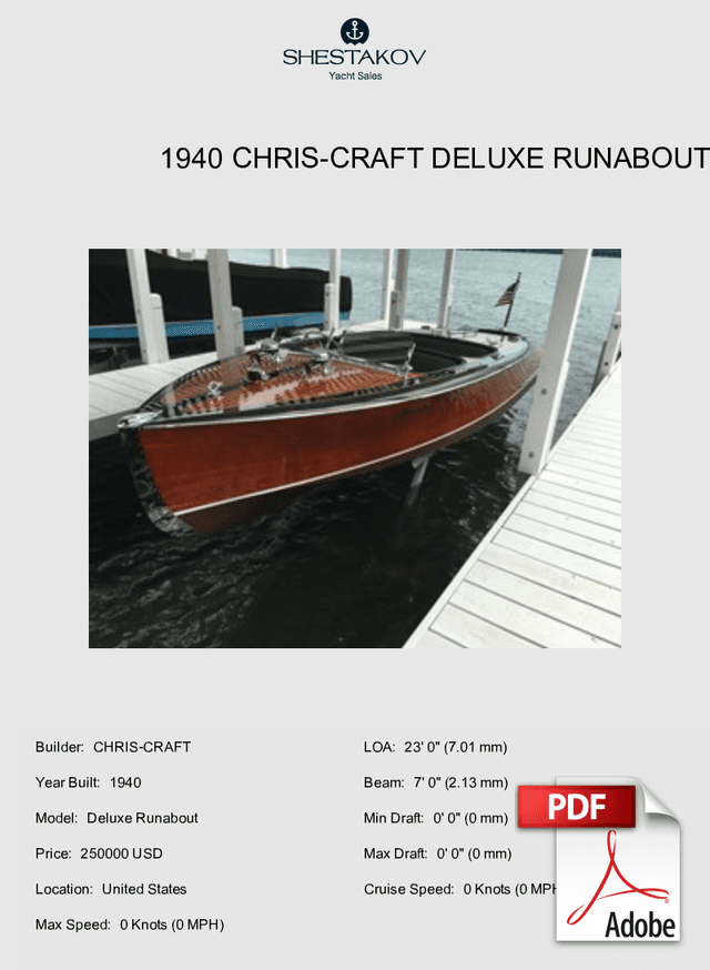 1940 Chris-Craft Deluxe Runabout - Deluxe Runabout - 1940