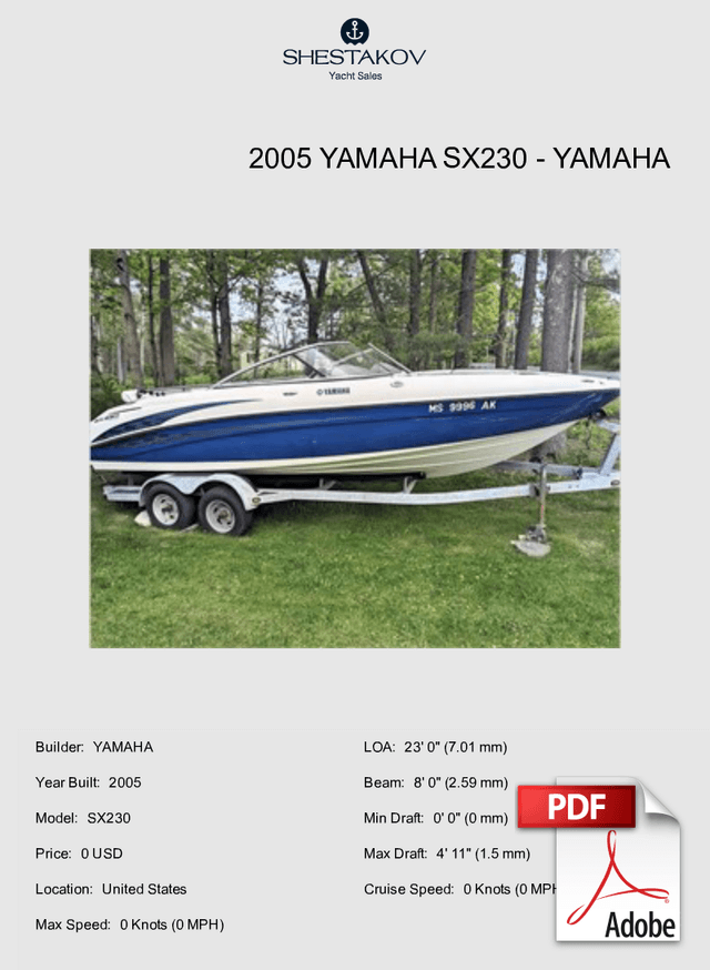 2005 Yamaha SX230 - SX230 - 2005