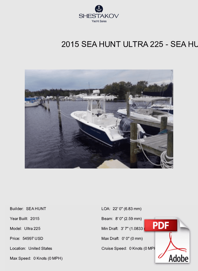 2015 Sea Hunt Ultra 225 - Ultra 225 - 2015