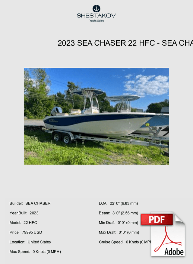 2023 Sea Chaser 22 HFC - 22 HFC - 2023