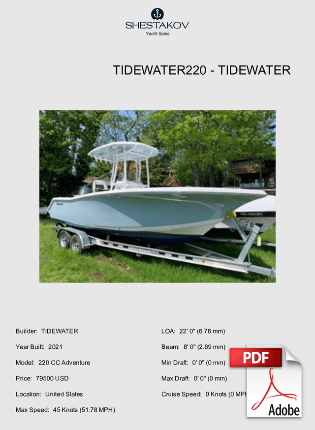 Tidewater220 - 220 CC Adventure - 2021