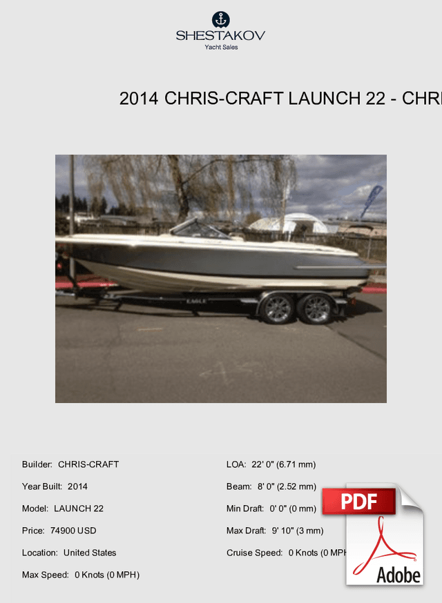 2014 CHRIS-CRAFT LAUNCH 22 - LAUNCH 22 - 2014