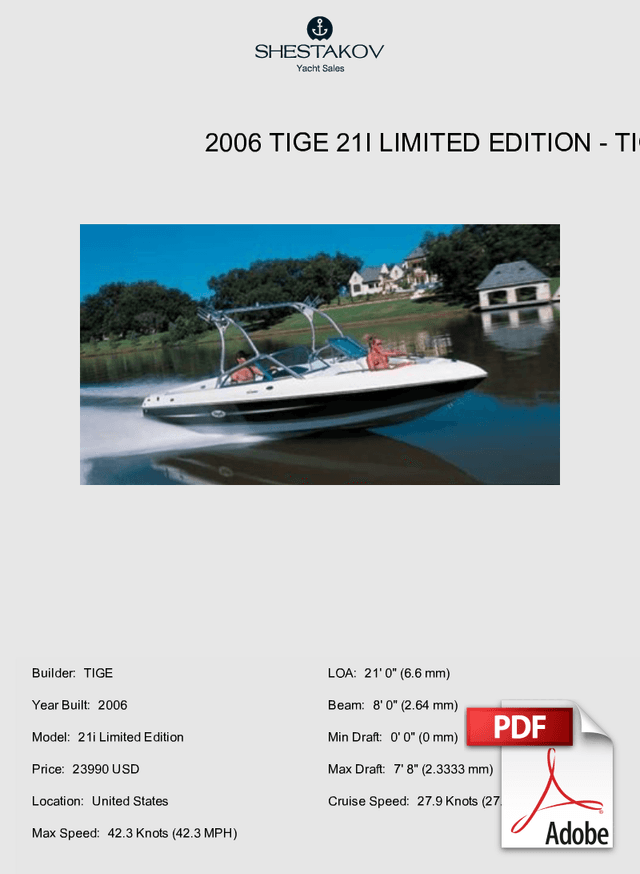 2006 Tige 21i Limited Edition - 21i Limited Edition - 2006