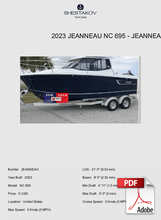 2023 Jeanneau NC 695 - NC 695 - 2023