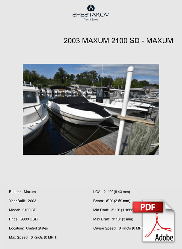 2003 Maxum 2100 SD - 2100 SD - 2003