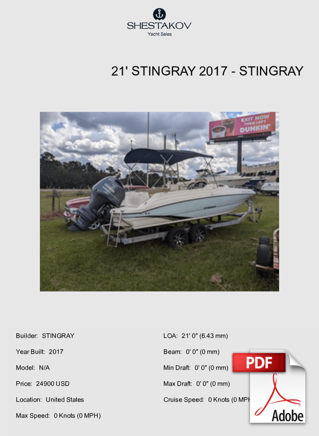 21' STINGRAY 2017 - N/A - 2017