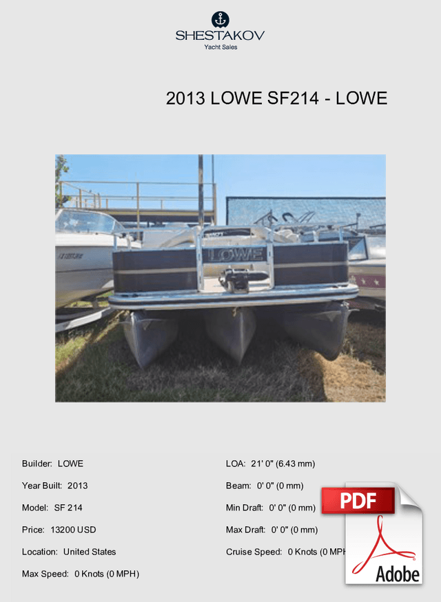 2013 LOWE SF214 - SF 214 - 2013