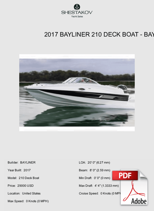 2017 Bayliner 210 Deck Boat - 210 Deck Boat - 2017