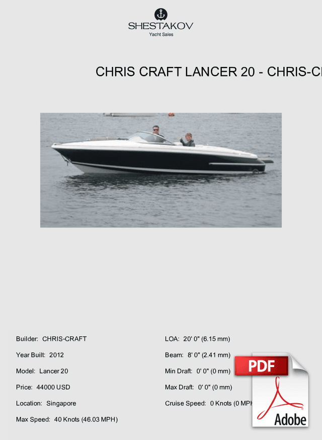 Chris Craft Lancer 20 - Lancer 20 - 2012