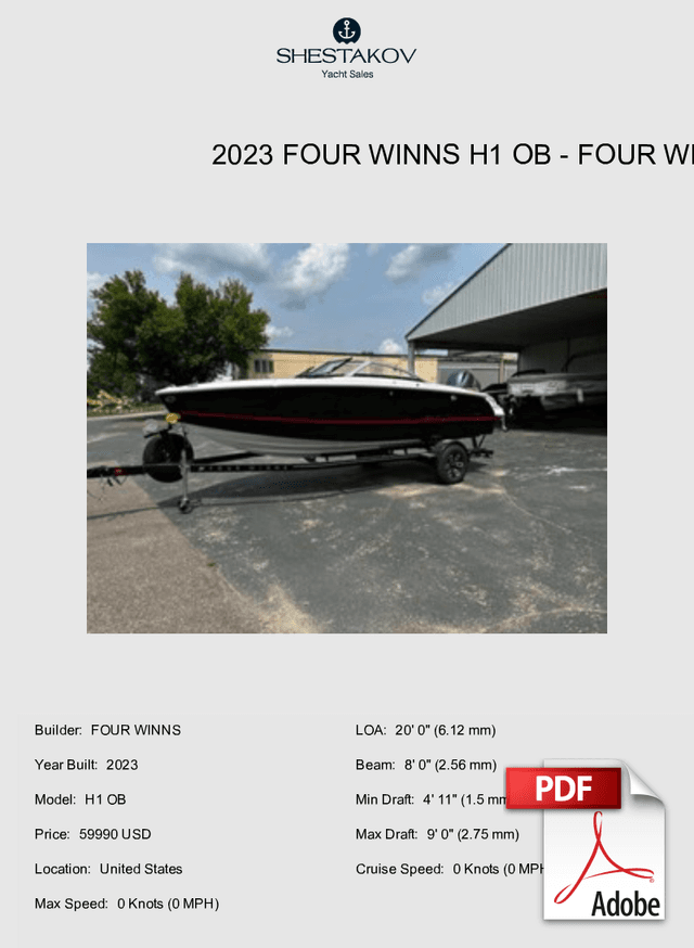 2023 Four Winns H1 OB - H1 OB - 2023