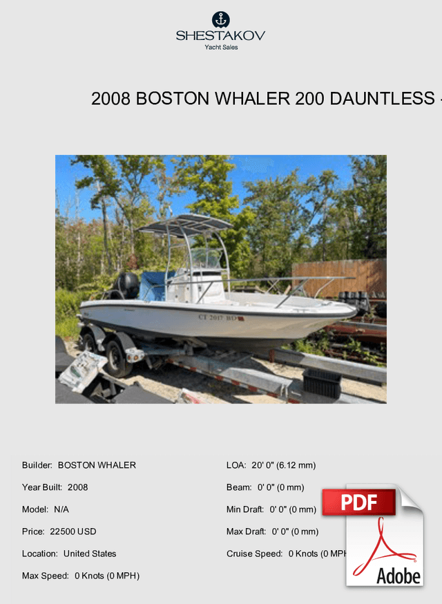 2008 BOSTON WHALER 200 DAUNTLESS - N/A - 2008