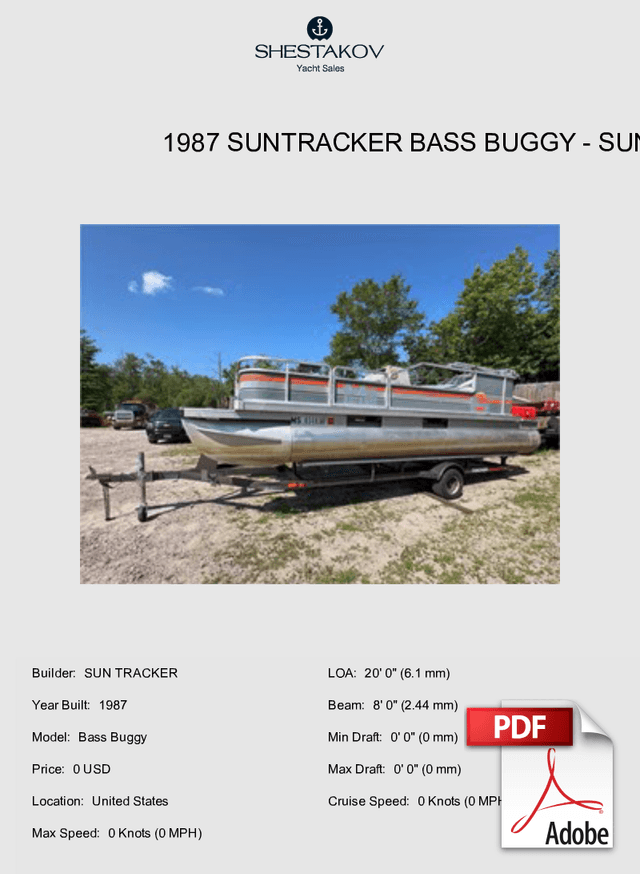 1987 Suntracker Bass Buggy - Bass Buggy - 1987