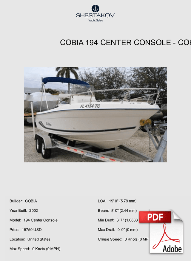 Cobia 194 Center Console - 194 Center Console - 2002