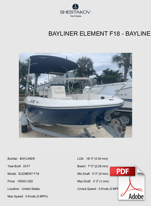 BAYLINER ELEMENT F18 - ELEMENT F18 - 2018