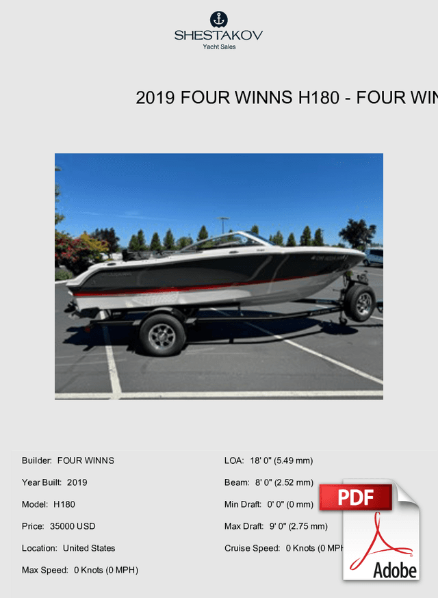 2019 Four Winns H180 - H180 - 2019